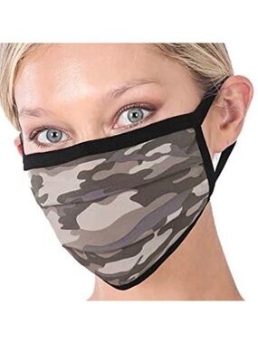 🔴 5 for $10 ONE Zenana Camouflage Print Cotton Face Mask